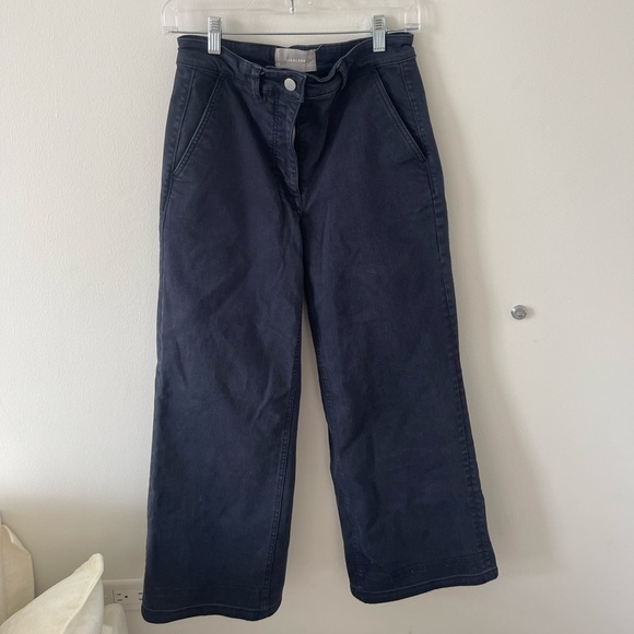 Everlane Navy Wide Leg Pants - Picture 1 of 4